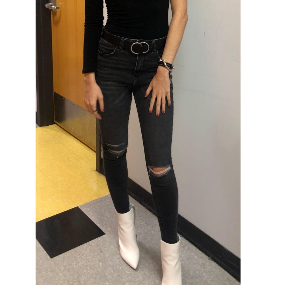 American eagle black ripped jeans